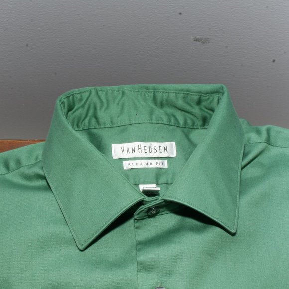 BRAND NEW- Van Heusen Dress Shirt-Hunter Green - Picture 4 of 5
